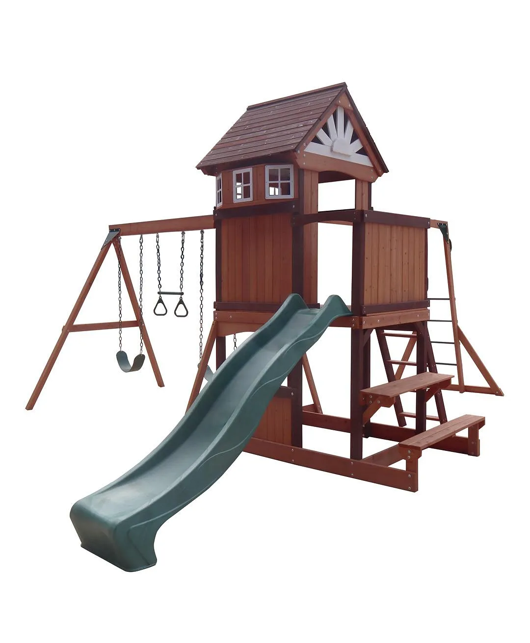 Mount Peak - Altalena e casetta da gioco Vinson Massif con tetto in legno - immagine 2