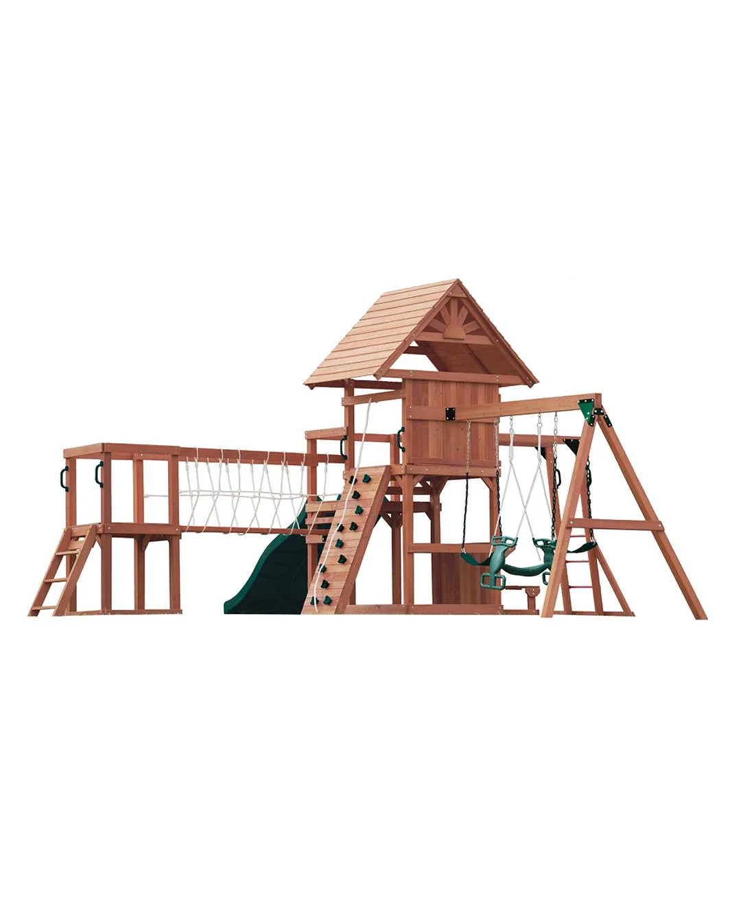 Mount Peak - Altalena Everest a due piani e casetta da gioco con tetto in legno - immagine 2