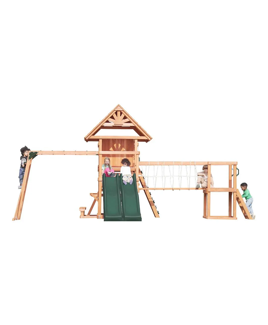 Mount Peak - Altalena Everest a due piani e casetta da gioco con tetto in legno - immagine 4