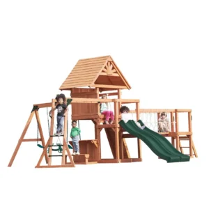 Mount Peak - Altalena Everest a due piani e casetta da gioco con tetto in legno