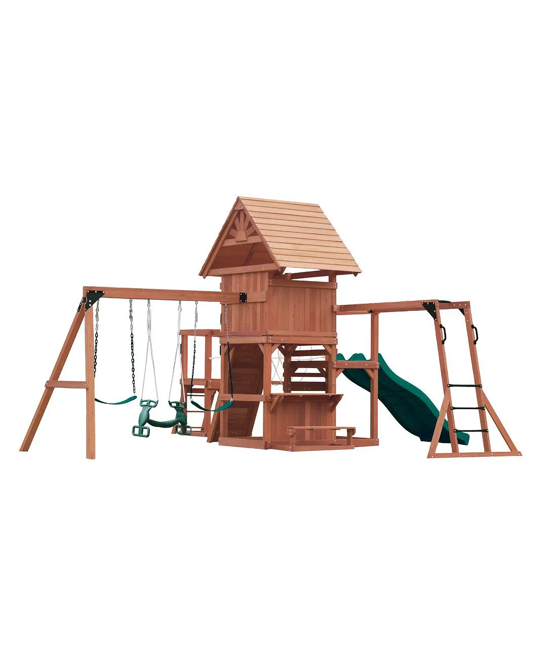 Mount Peak - Altalena Everest a due piani e casetta da gioco con tetto in legno - immagine 6