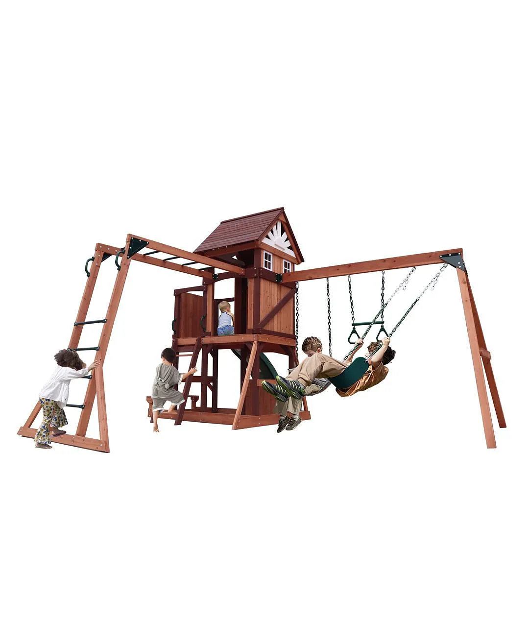 Mount Peak - Altalena e casetta da gioco Vinson Massif con tetto in legno - immagine 4