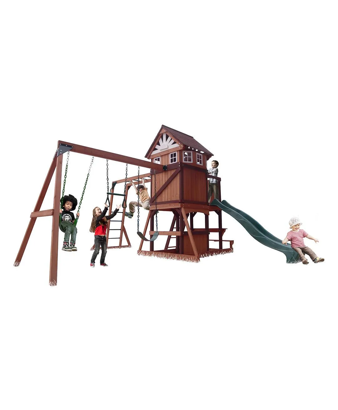 Mount Peak - Altalena e casetta da gioco Vinson Massif con tetto in legno - immagine 5