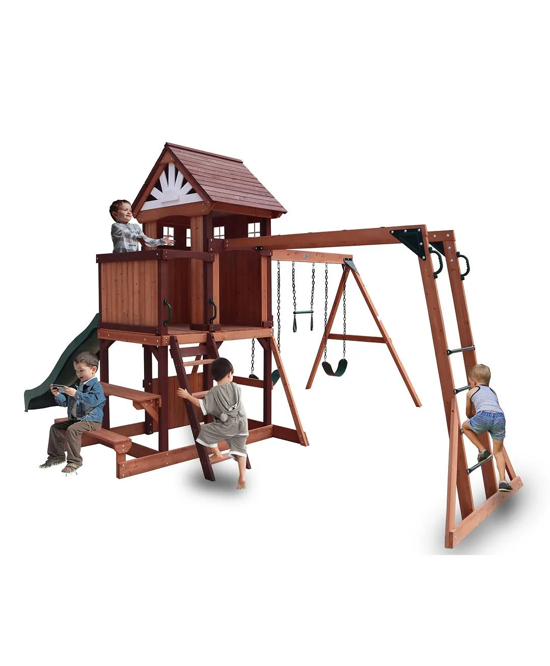 Mount Peak - Altalena e casetta da gioco Vinson Massif con tetto in legno - immagine 8